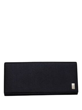 DUNHILL - BLACK SAFFIANO LEATHER LONG BIFOLD WALLET
